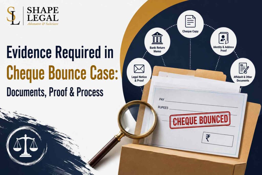 evidence required in cheque bounce case